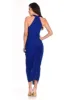 Blue Ruched Wrap Dress sold by AX Paris