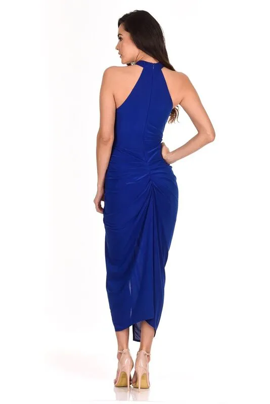 Blue Ruched Wrap Dress sold by AX Paris product image thumbnail 3