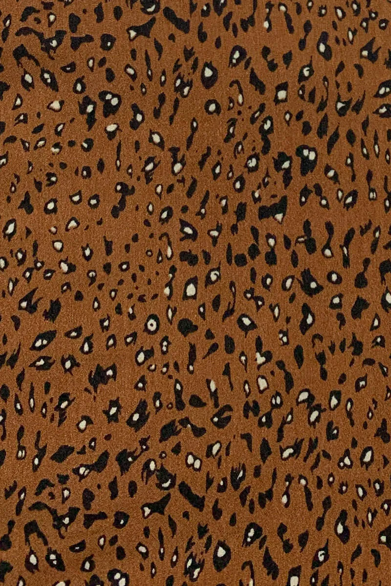 Tan Animal Printed Frill Hem Midi Dress sold by AX Paris product image thumbnail 5