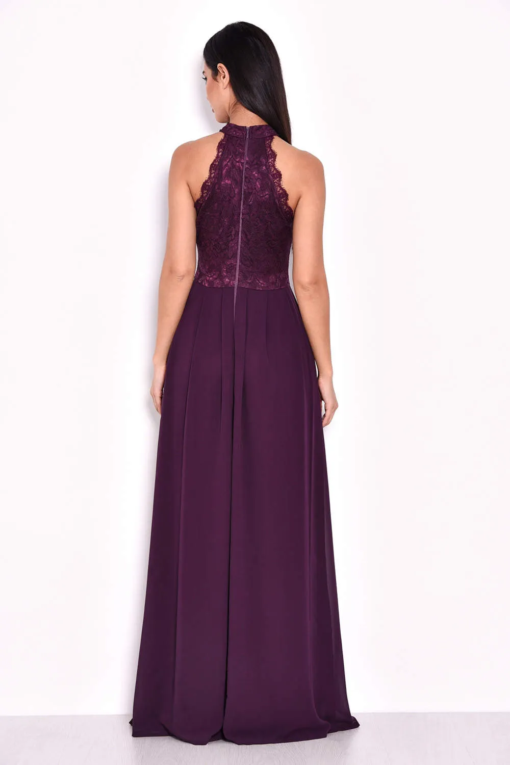 Plum Maxi Dress With Lace Detail sold by AX Paris product image thumbnail 3