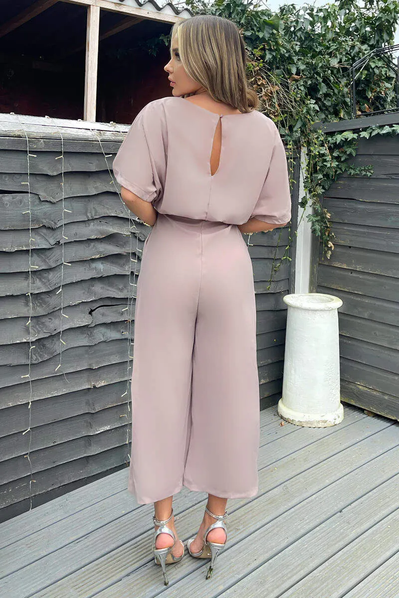 Mushroom Tie Waist Short Sleeve Culotte Jumpsuit sold by AX Paris product image thumbnail 4
