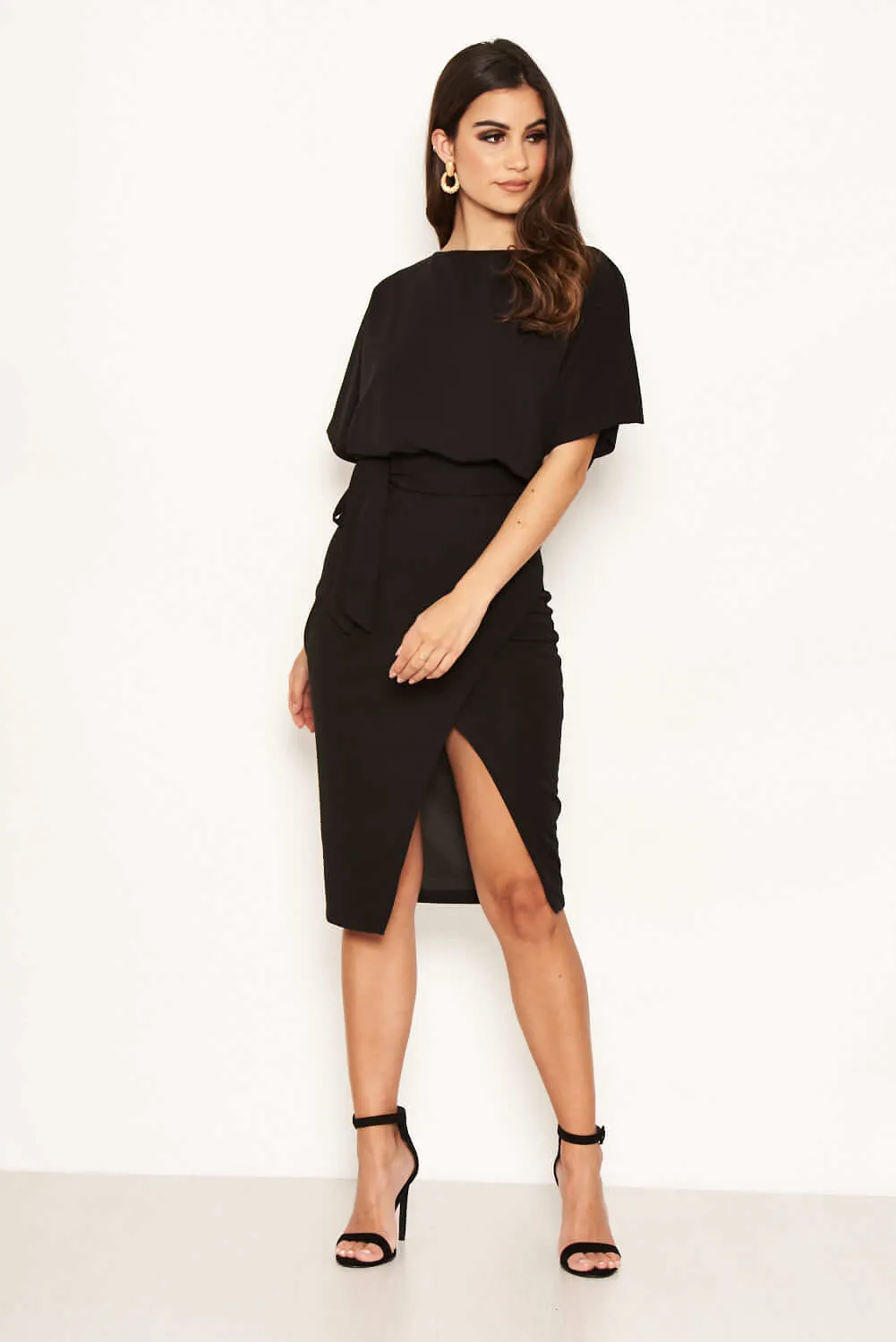 Black Tie Waist Midi Dress sold by AX Paris product image thumbnail 2