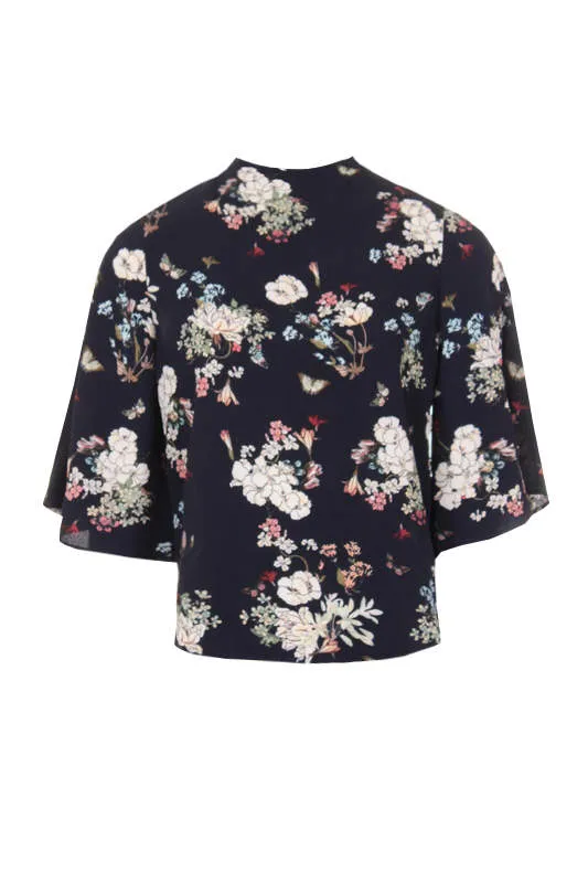 Navy Floral Print Top sold by AX Paris product image thumbnail 4