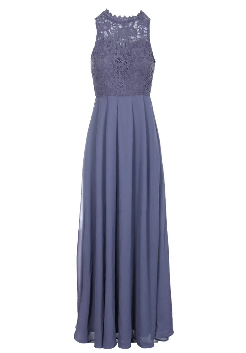 Grey High Neck Crochet Maxi Dress sold by AX Paris product image thumbnail 4