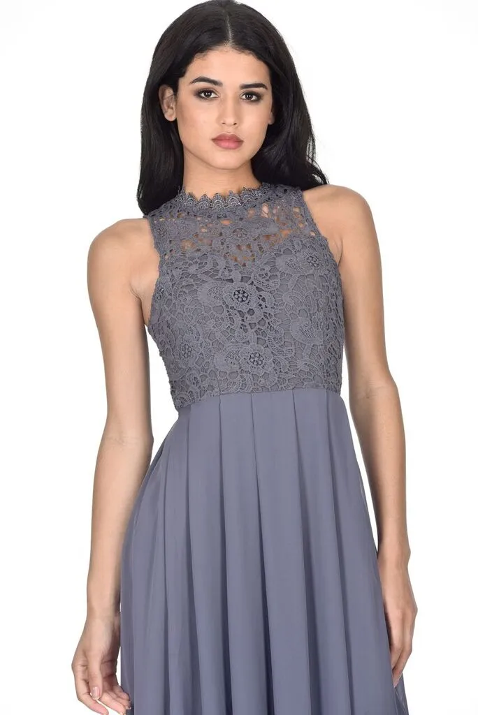 Grey High Neck Crochet Maxi Dress sold by AX Paris product image thumbnail 2