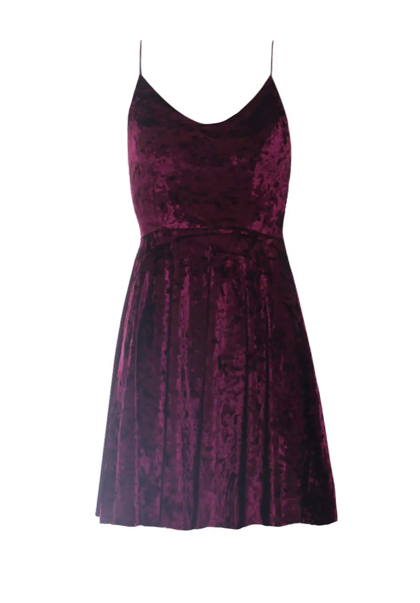 Plum Velvet Skater Dress sold by AX Paris product image thumbnail 4