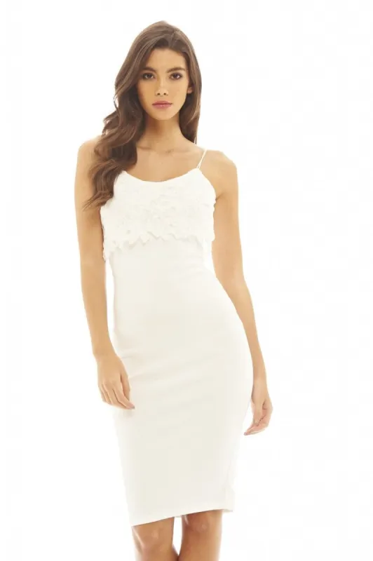 Crochet Overlay Midi Dress sold by AX Paris