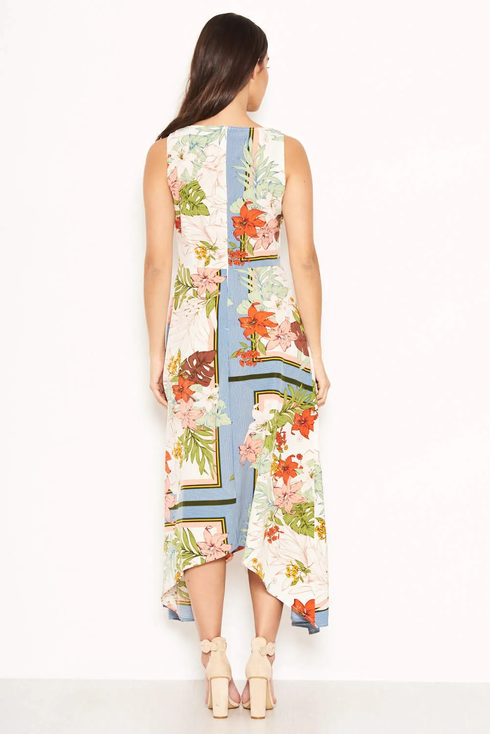 Cream Tropical V Neck Maxi Dress sold by AX Paris product image thumbnail 3