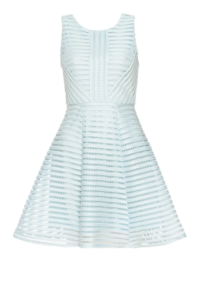 Blue A Line Dress With Mesh Detail sold by AX Paris product image thumbnail 4