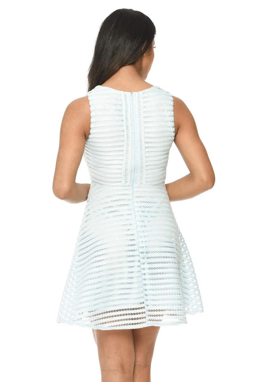 Blue A Line Dress With Mesh Detail sold by AX Paris product image thumbnail 3