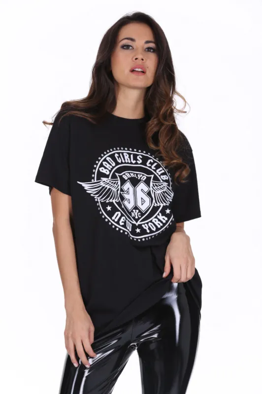 Black Bad Girls Slogan T-Shirt sold by AX Paris