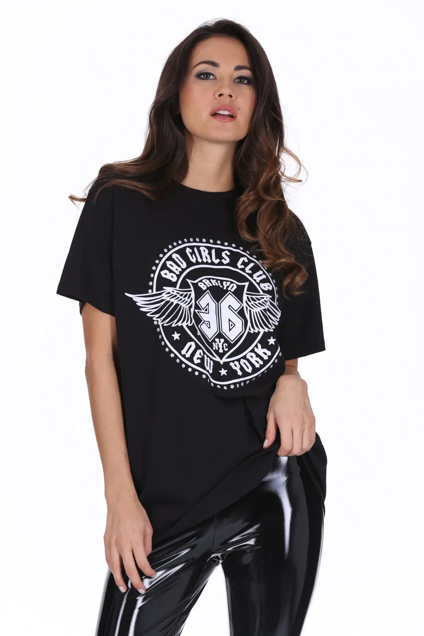 Black Bad Girls Slogan T-Shirt sold by AX Paris