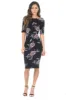 Black Floral Short Sleeved Midi Dress sold by AX Paris