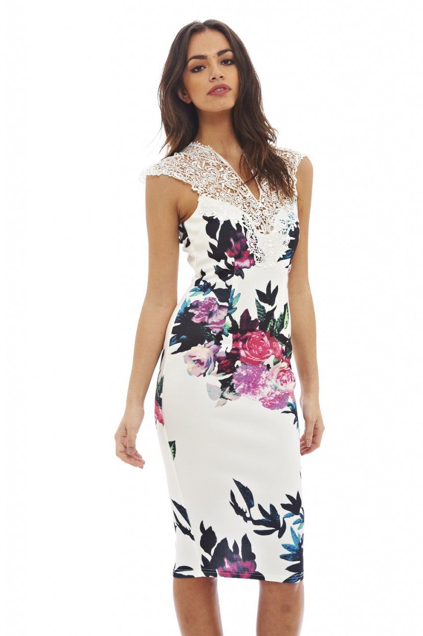 Crochet Top Floral Midi Dress sold by AX Paris product image thumbnail 3