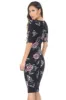 Black Floral Short Sleeved Midi Dress sold by AX Paris