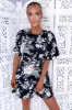 Black Floral Flute Sleeve Dress sold by AX Paris