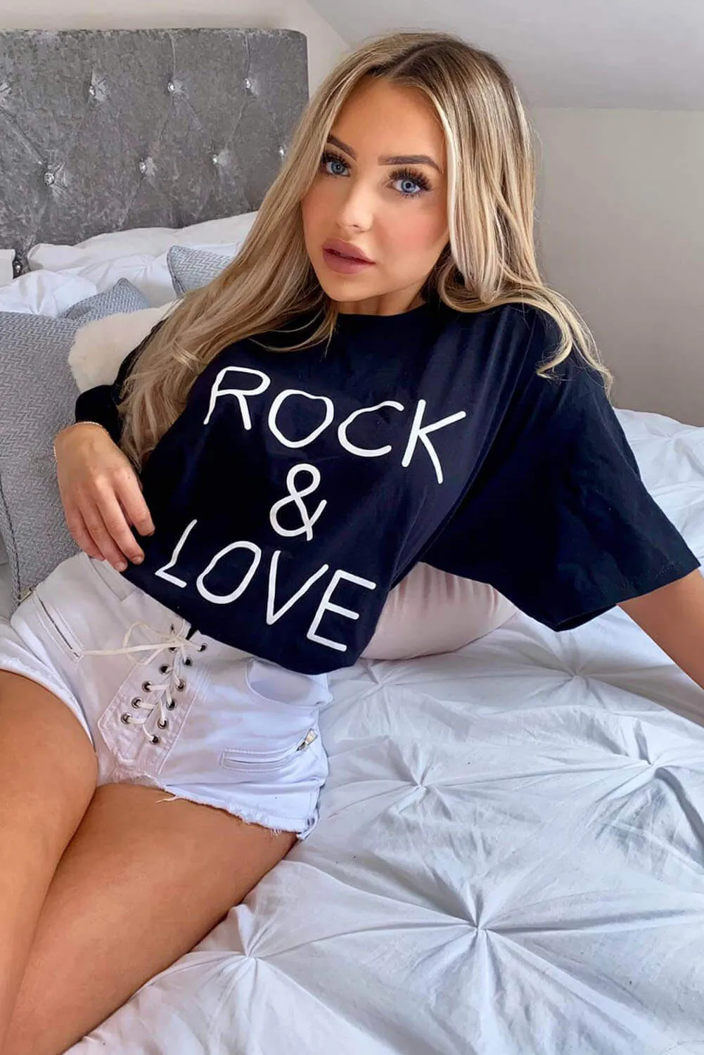 Black Rock and Love T-Shirt sold by AX Paris product image thumbnail 3
