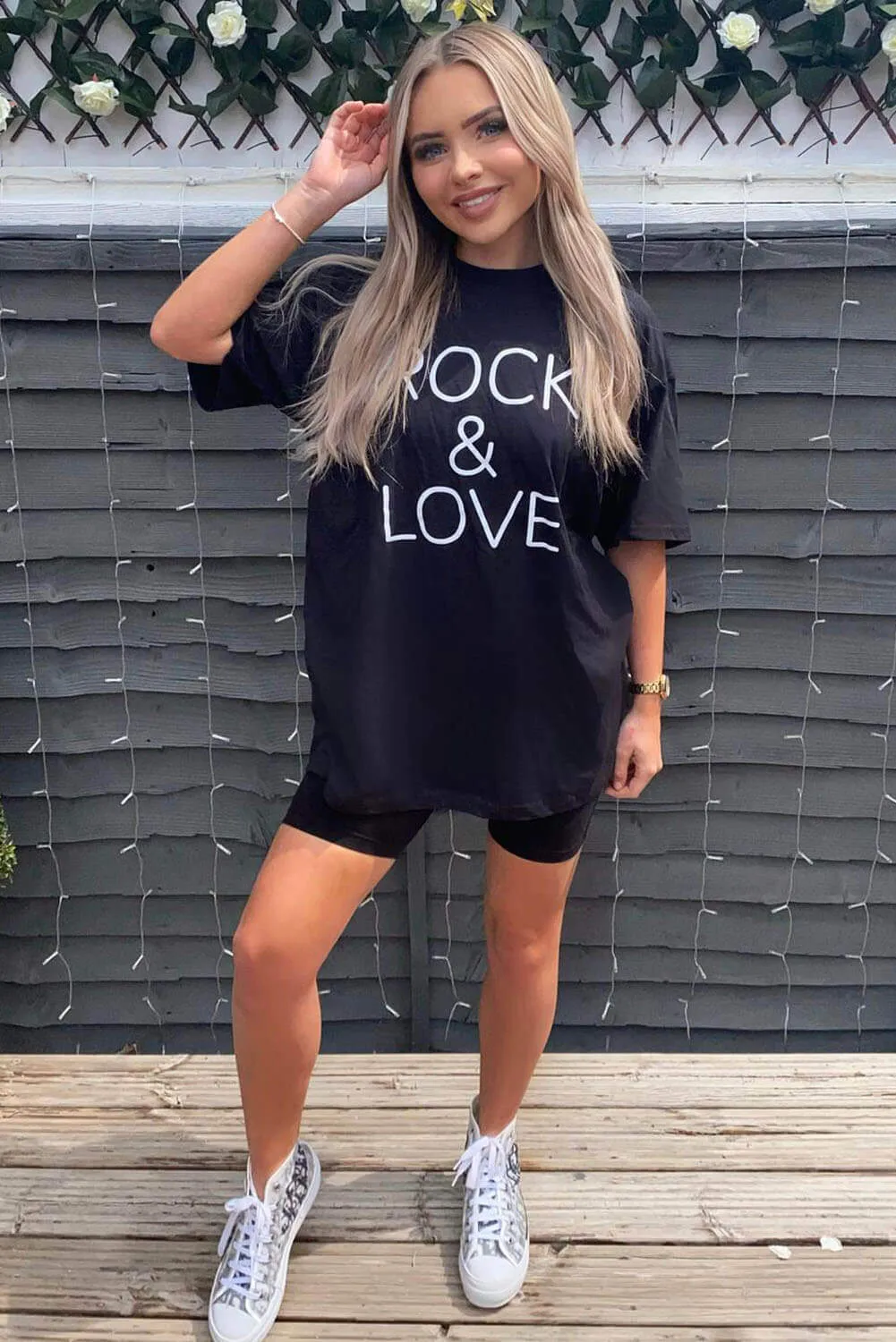Black Rock and Love T-Shirt sold by AX Paris product image thumbnail 2
