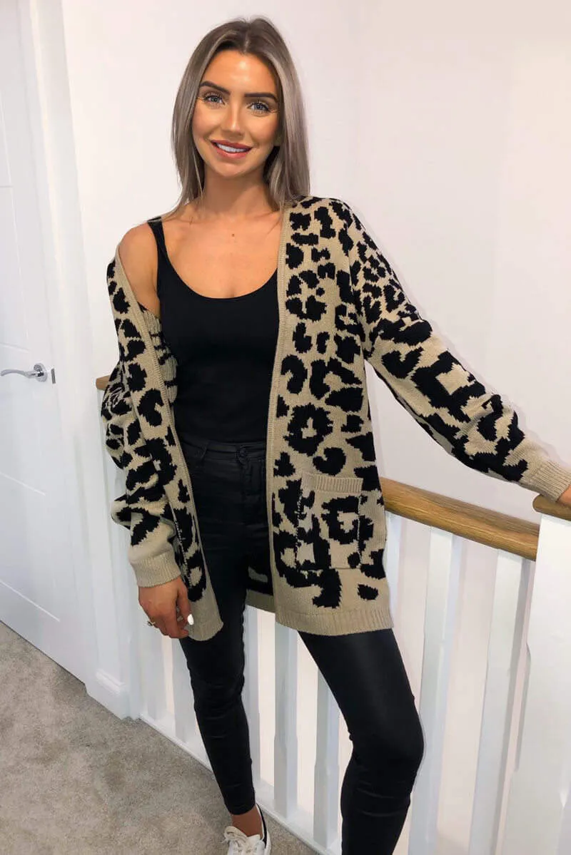 Camel Animal Printed Knitted Cardigan sold by AX Paris product image thumbnail 2