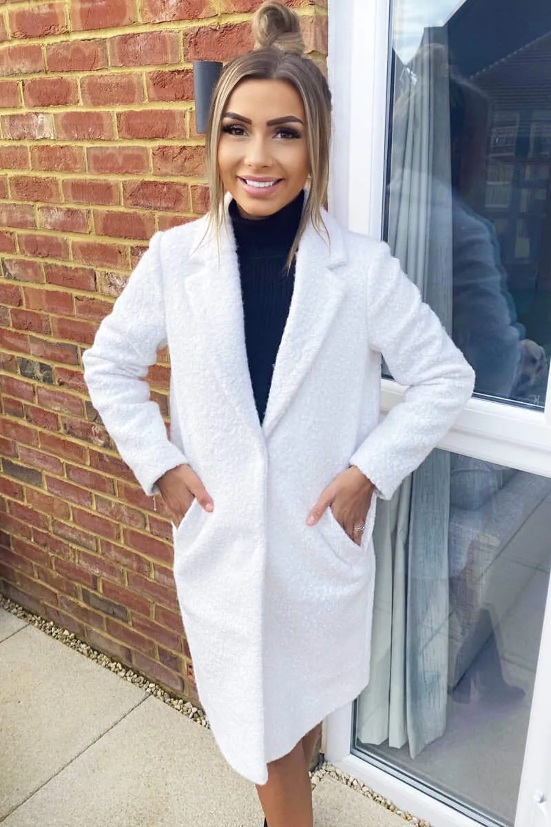 Cream Long Teddy Coat sold by AX Paris product image thumbnail 2