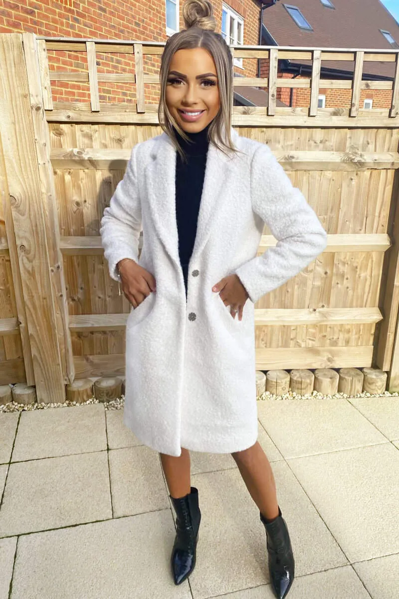 Cream Long Teddy Coat sold by AX Paris product image thumbnail 3