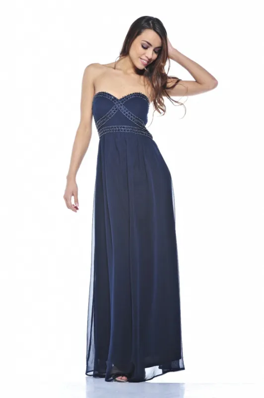 Chiffon Strapless Jewel Maxi sold by AX Paris