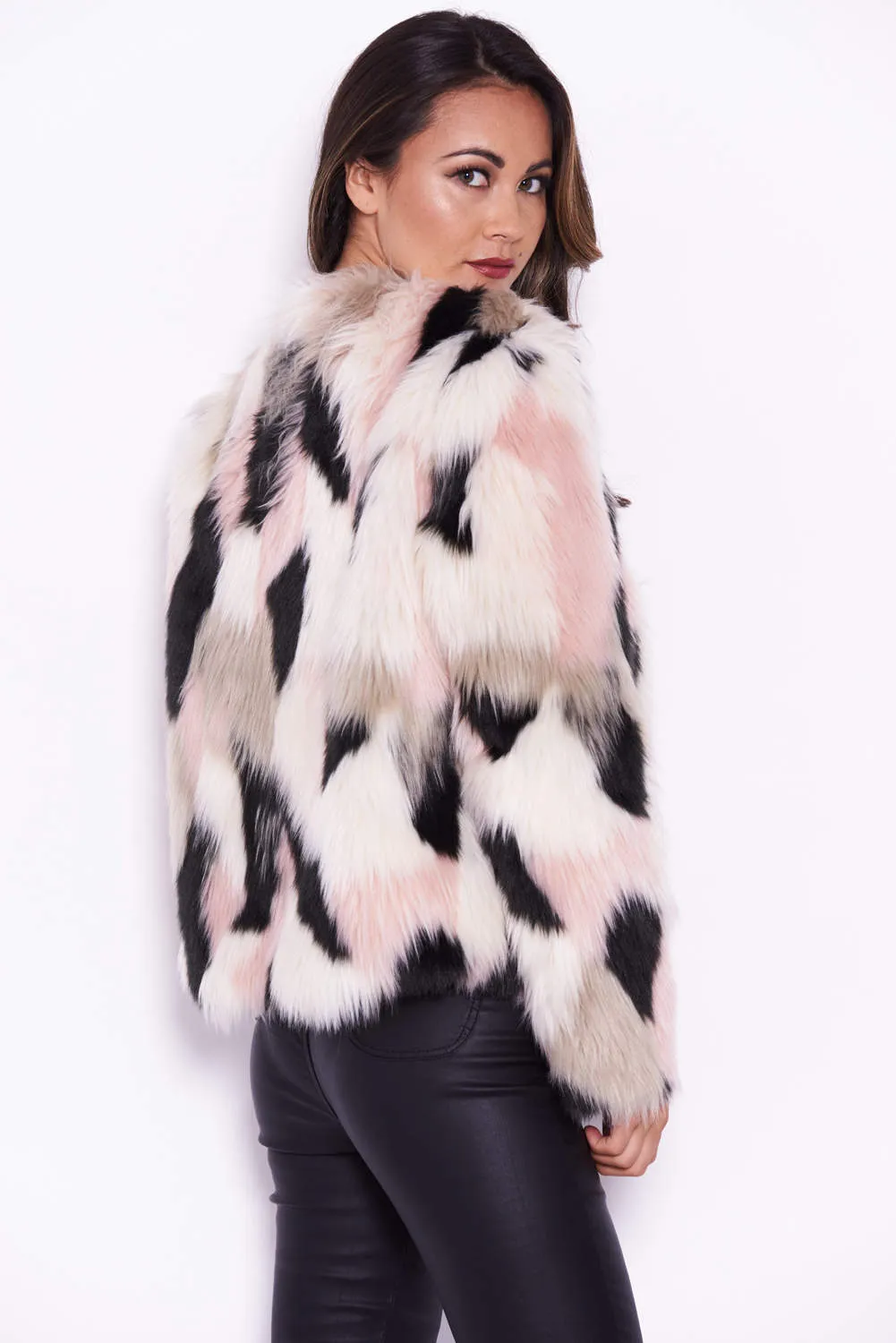 Multi Colour Faux Fur Coat sold by AX Paris product image thumbnail 3