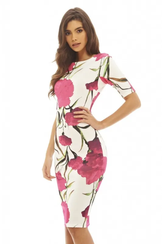 Short Sleeved Floral Midi Dress sold by AX Paris