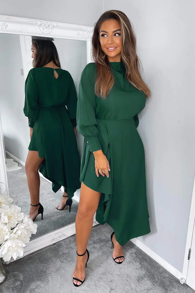 Teal High Low Skirt Midi Dress sold by AX Paris