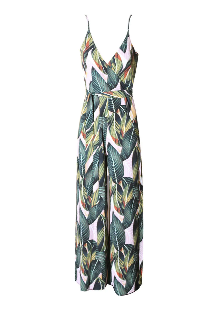 Leaf Print Wrap Front Jumpsuit sold by AX Paris product image thumbnail 4