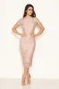 Mushroom Lace Trim Bodycon Midi Dress sold by AX Paris