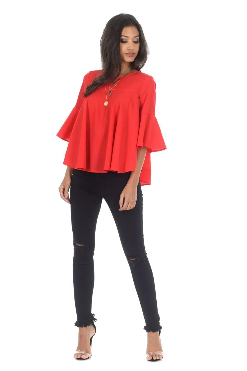 Red Frill Top sold by AX Paris product image thumbnail 2