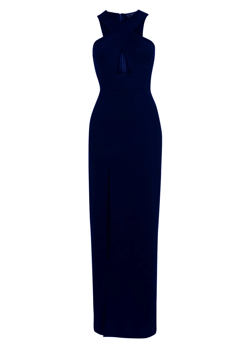 Navy Maxi Dress With Thigh High Split sold by AX Paris product image thumbnail 4