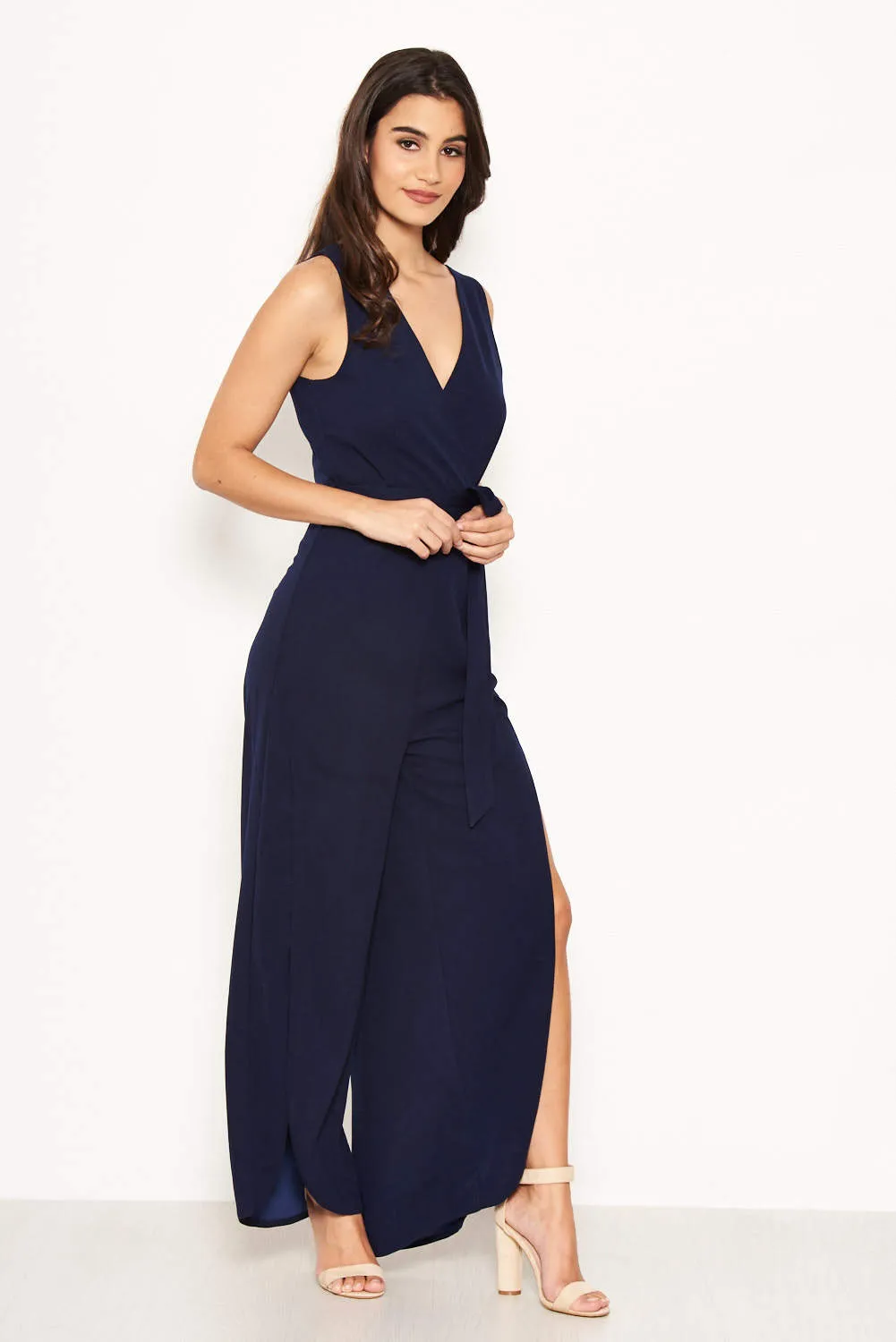 Navy Split Leg Jumpsuit sold by AX Paris product image thumbnail 5