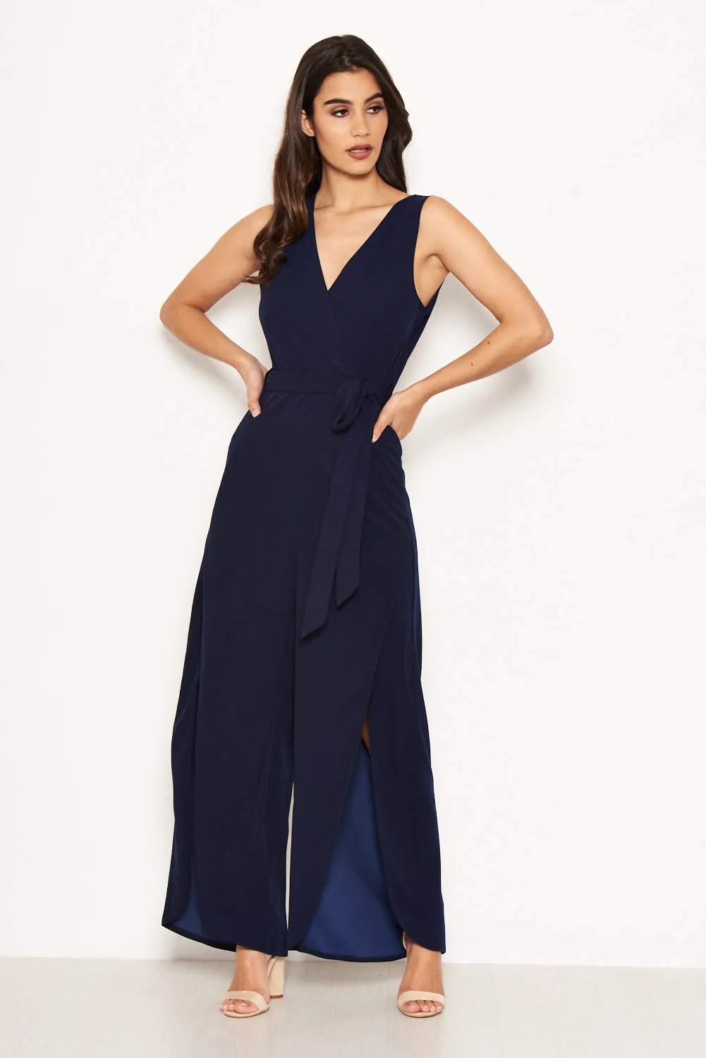 Navy Split Leg Jumpsuit sold by AX Paris product image thumbnail 2