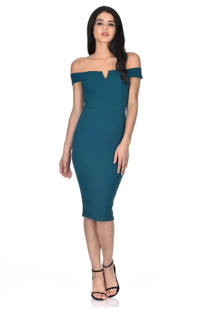 Teal Bardot Bodycon Dress sold by AX Paris product image thumbnail 2