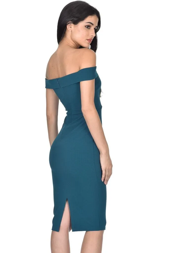 Teal Bardot Bodycon Dress sold by AX Paris product image thumbnail 3