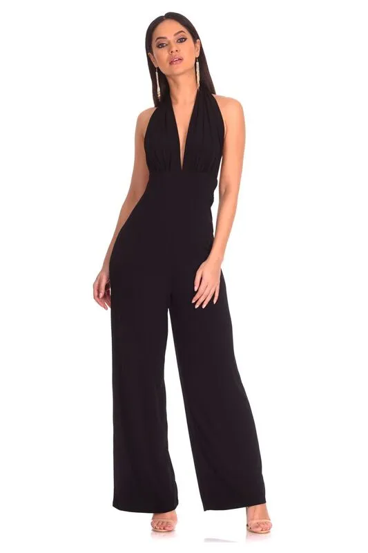 Black Halterneck Jumpsuit sold by AX Paris product image thumbnail 2