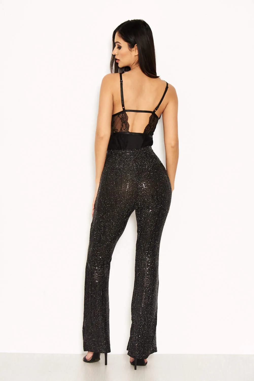 Black Sparkle Trousers sold by AX Paris product image thumbnail 3
