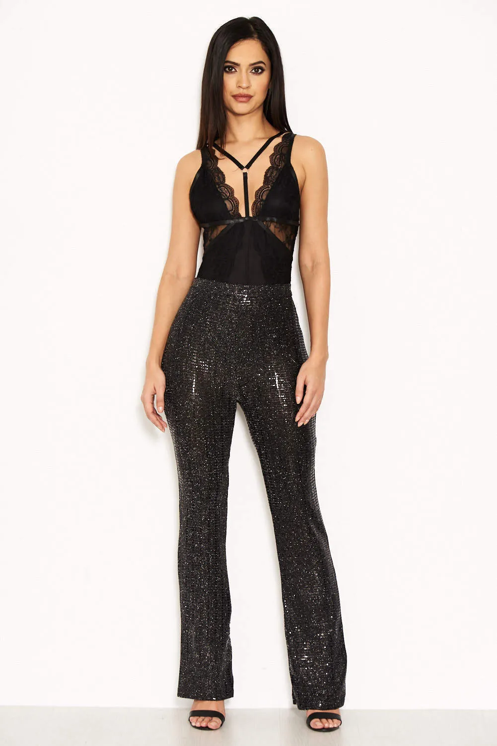 Black Sparkle Trousers sold by AX Paris product image thumbnail 4