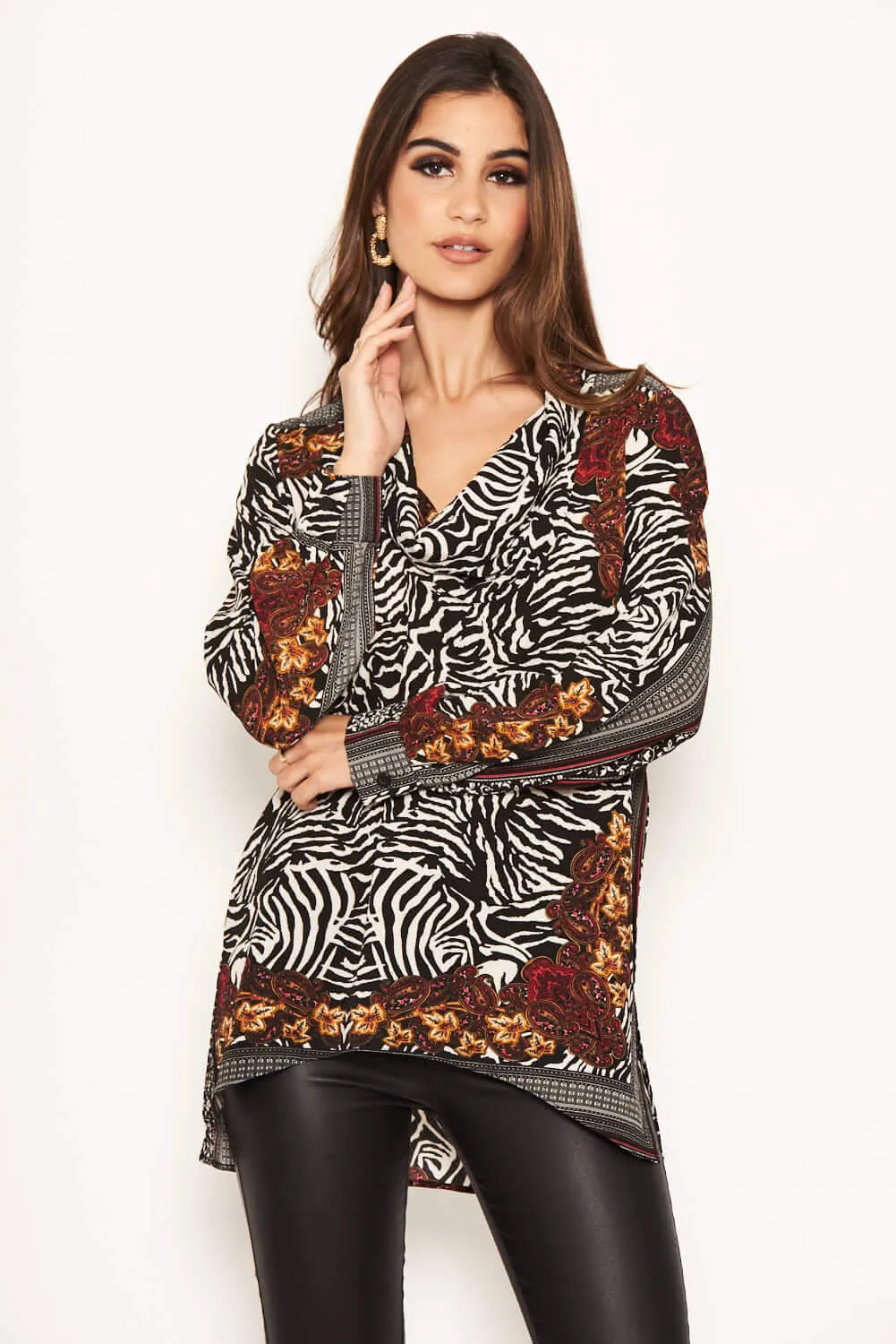 Multi Print Cowl Neck Top sold by AX Paris product image thumbnail 4