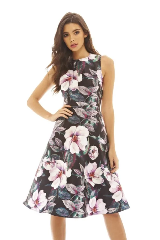 Floral Printed   Midi  Skater   Dress sold by AX Paris