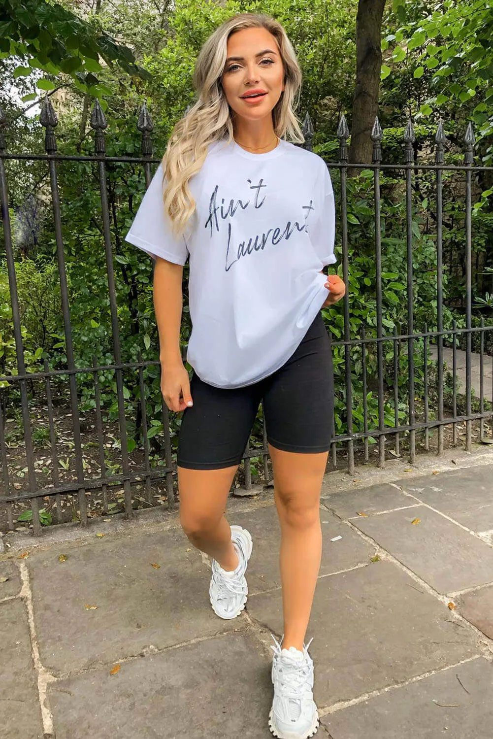 White Aint Laurent T-Shirt sold by AX Paris product image thumbnail 3