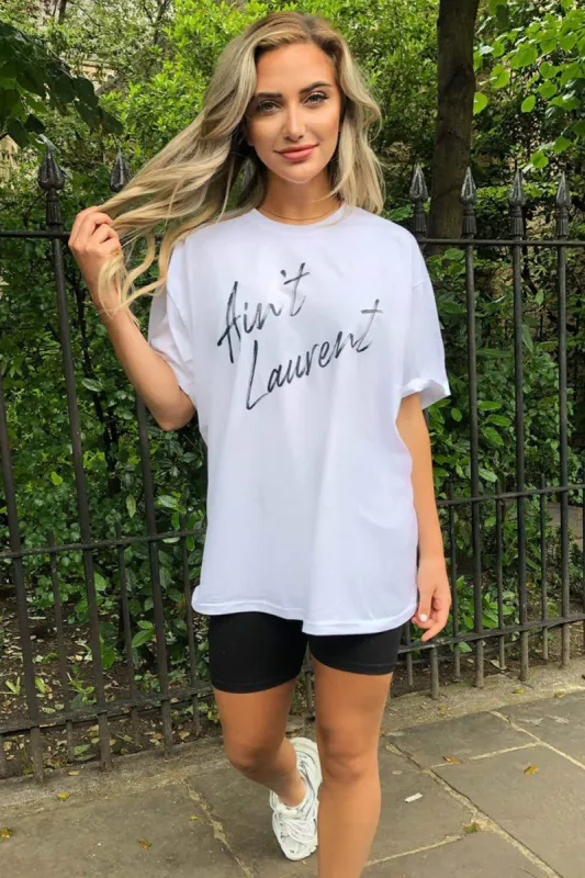 White Aint Laurent T-Shirt sold by AX Paris