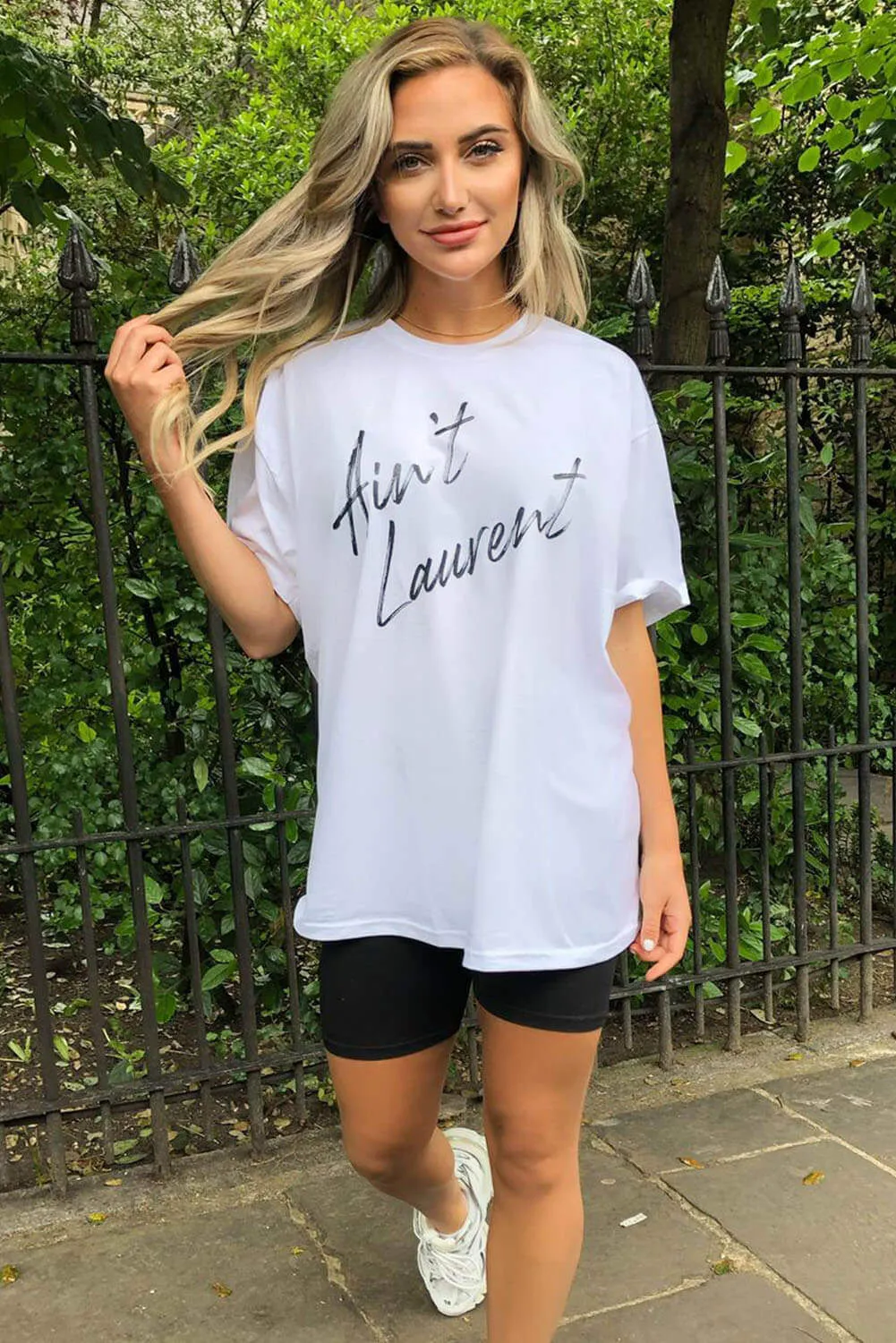 White Aint Laurent T-Shirt sold by AX Paris