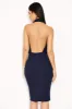 Navy Ruched Front Halterneck Dress sold by AX Paris