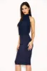 Navy Ruched Front Halterneck Dress sold by AX Paris