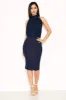 Navy Ruched Front Halterneck Dress sold by AX Paris