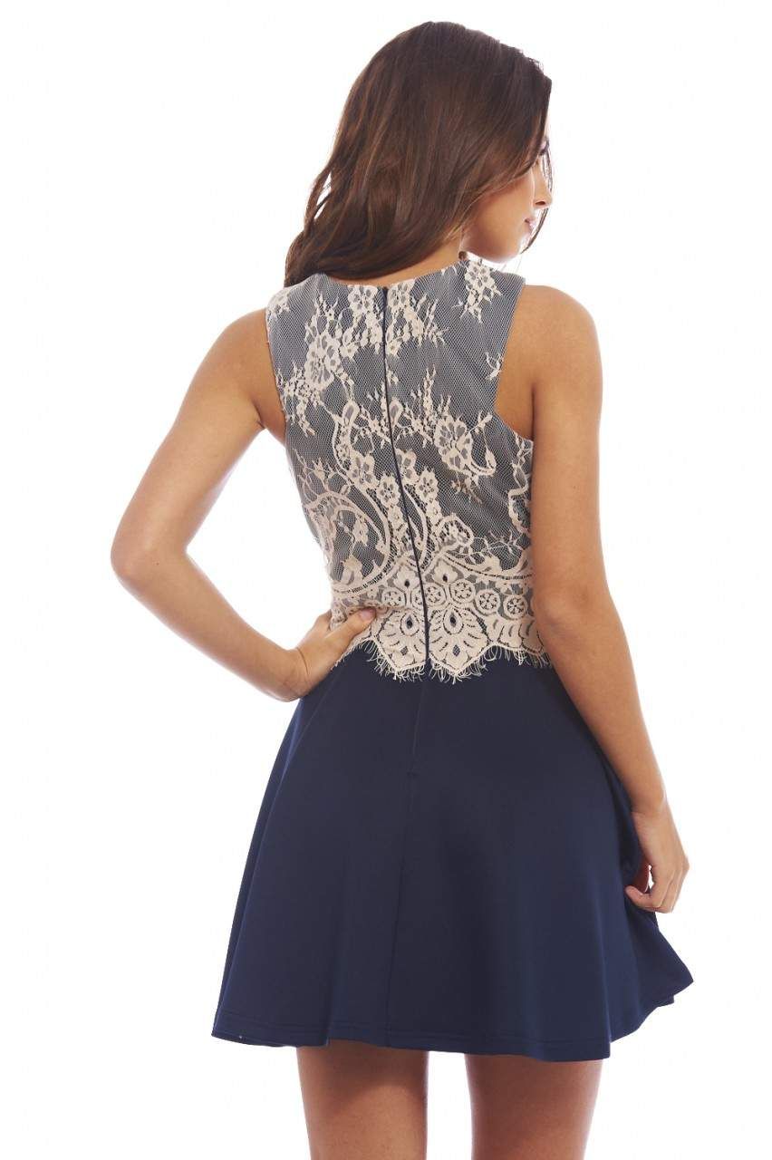 Lace Top Skater Dress sold by AX Paris product image thumbnail 4