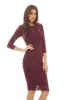 Wine Midi Bodycon Dress with Lace Detail sold by AX Paris